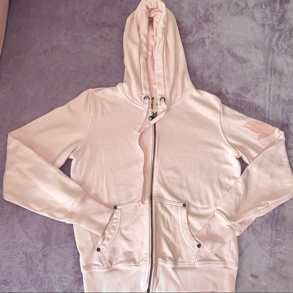 baby pink zip up hoodie 💕